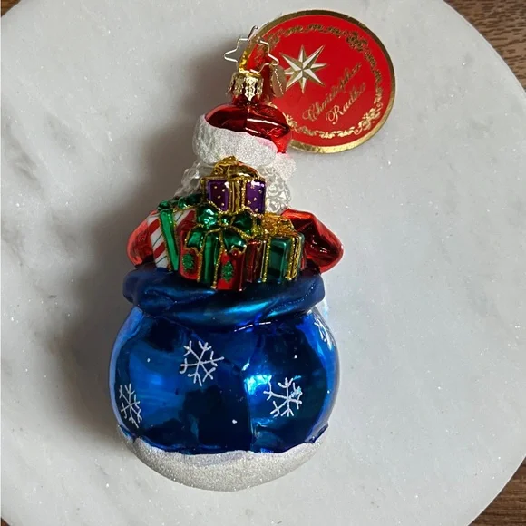 Christopher Radko 2020 “A Year Of Cheer” Red/Blue Christmas Glass Ornament ~New - Picture 9 of 15
